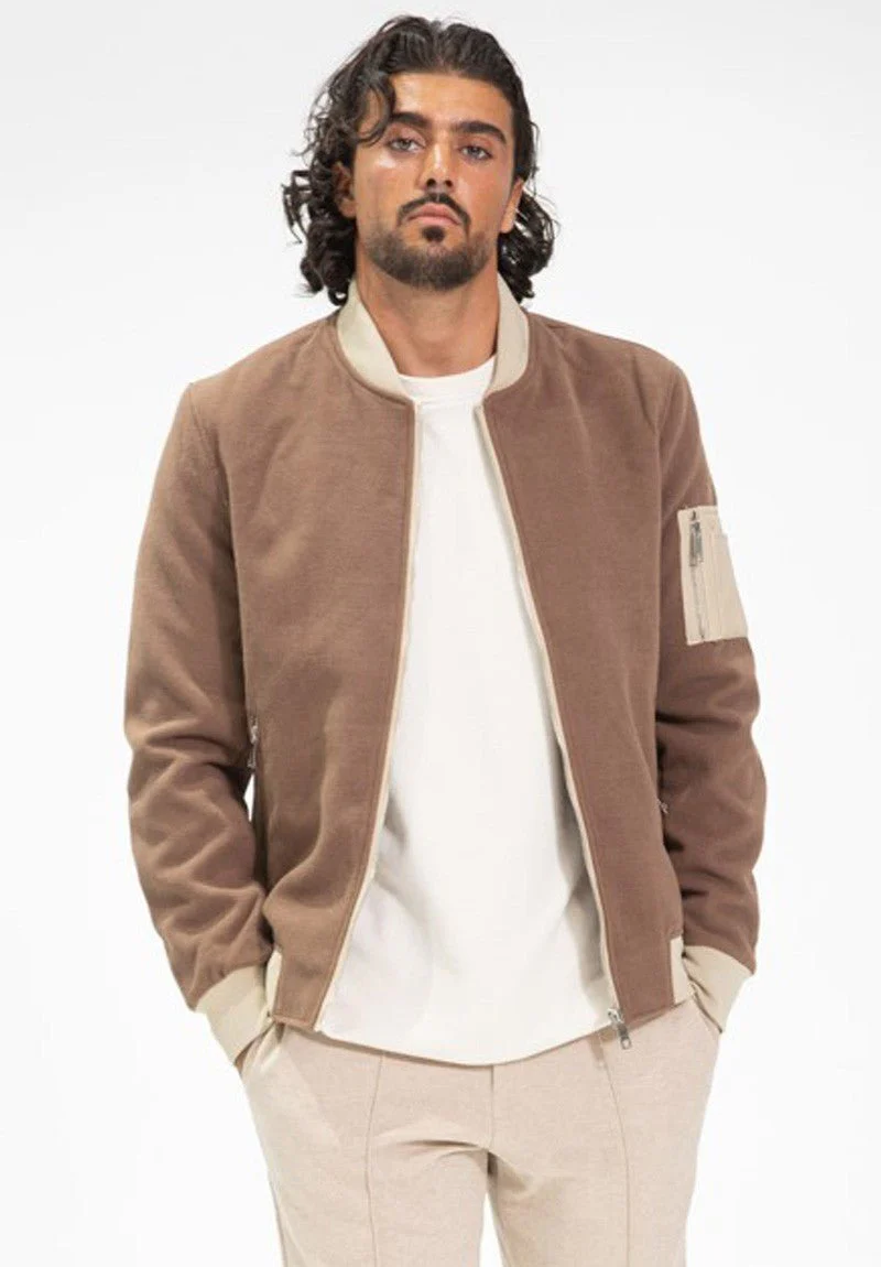 Blouson bicolore avec fermeture éclaire