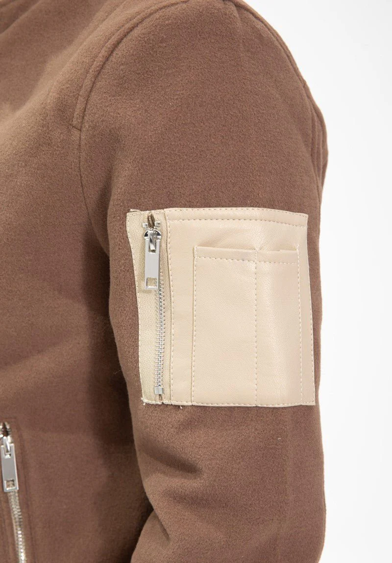 Blouson bicolore avec fermeture éclaire - Image 3