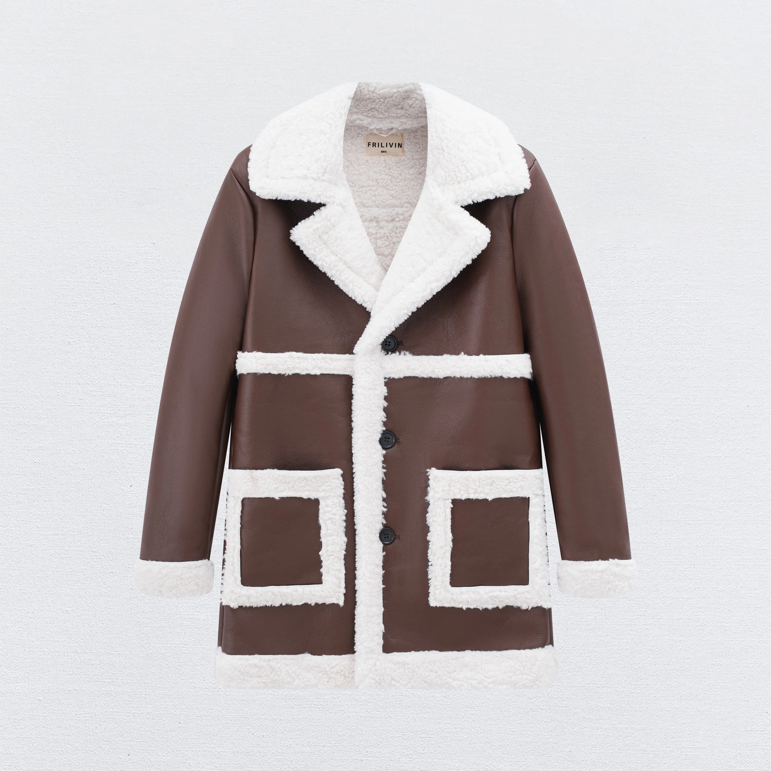 Blouson simili moumoute longue - Image 12