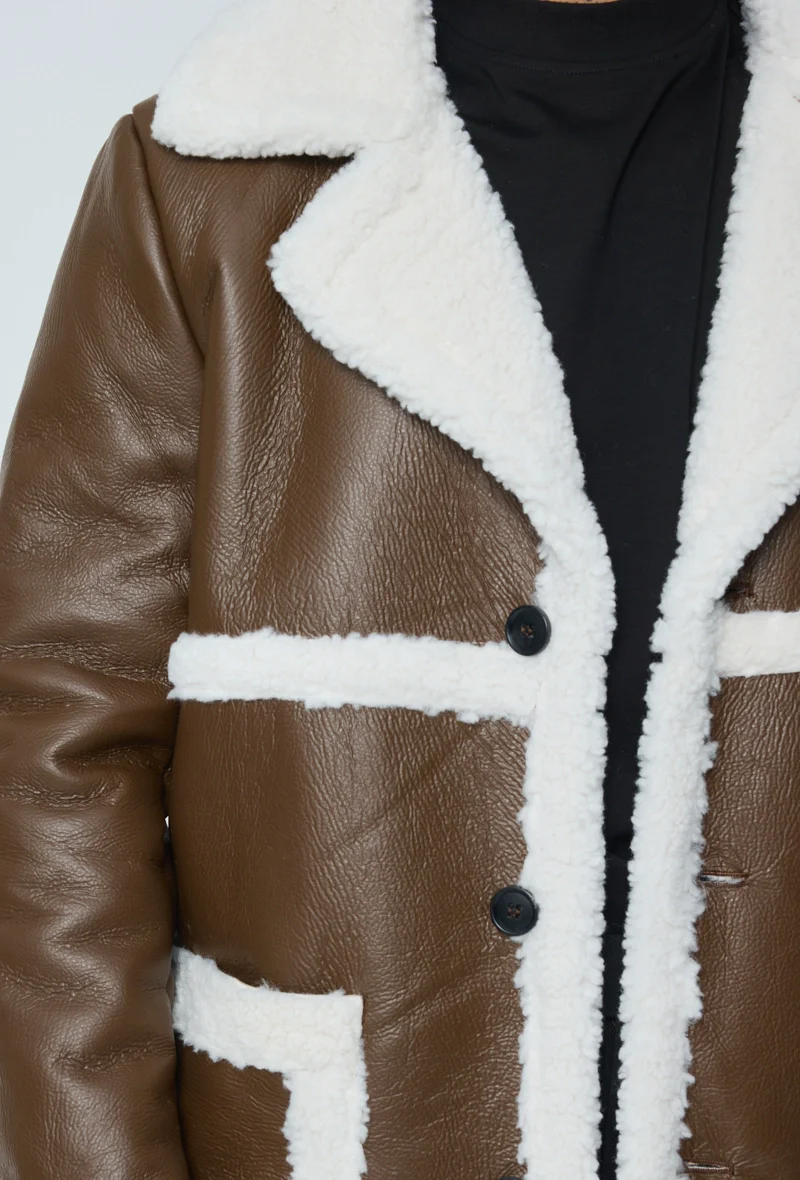 Blouson simili moumoute longue - Image 8