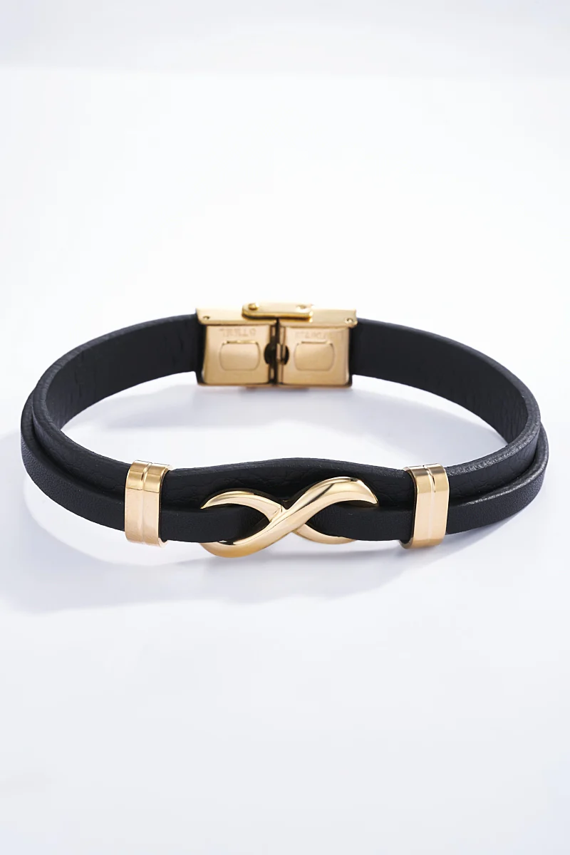 Bracelet cuir et acier - Image 2