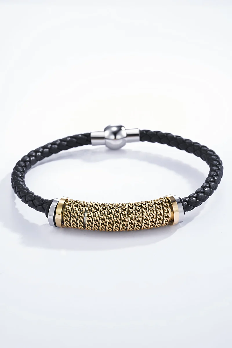 Bracelet cuir et acier - Image 3