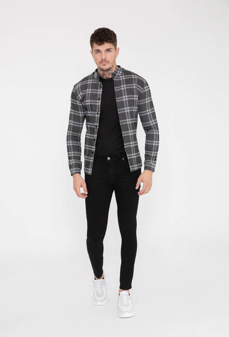 Chemise à carreaux col mao - Image 16