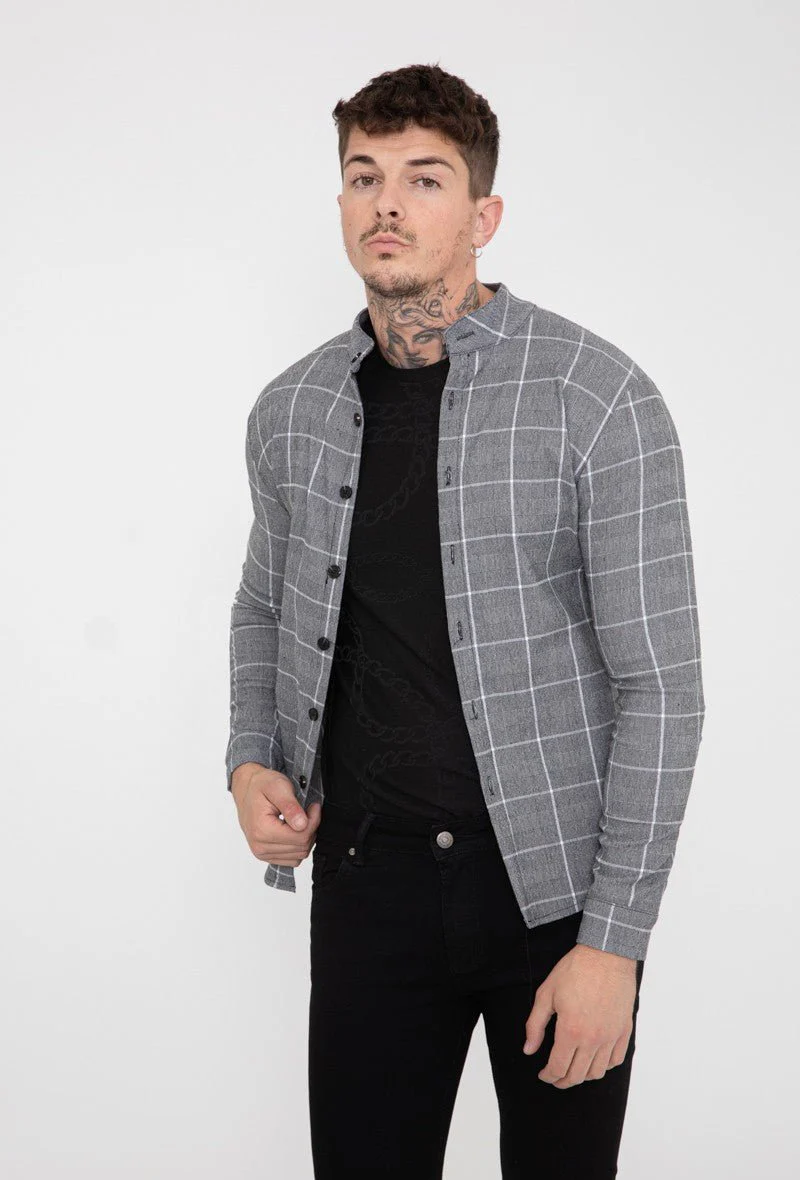 Chemise à carreaux col mao - Image 18