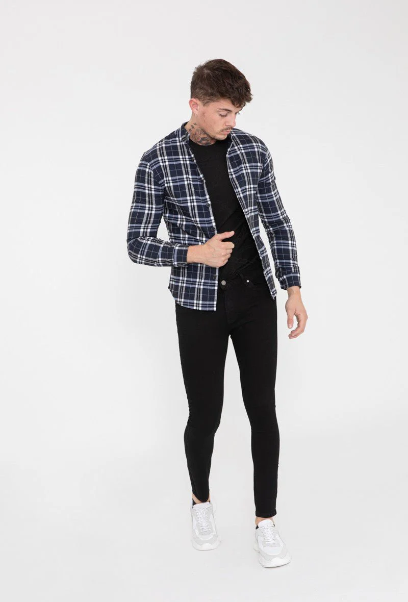 Chemise à carreaux col mao - Image 8