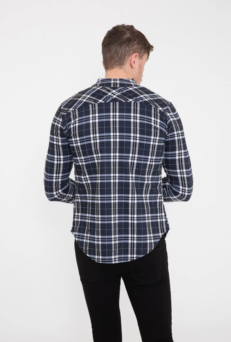 Chemise à carreaux col mao - Image 9