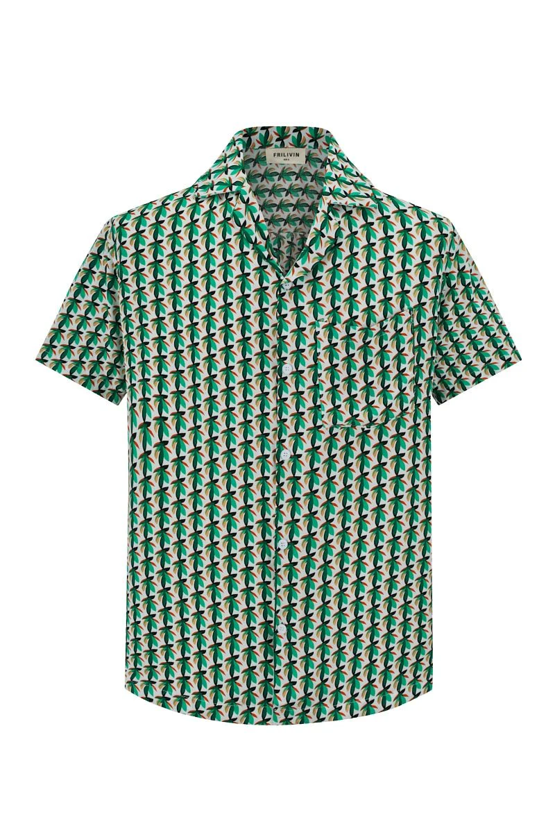 Chemise à imprimé botanique