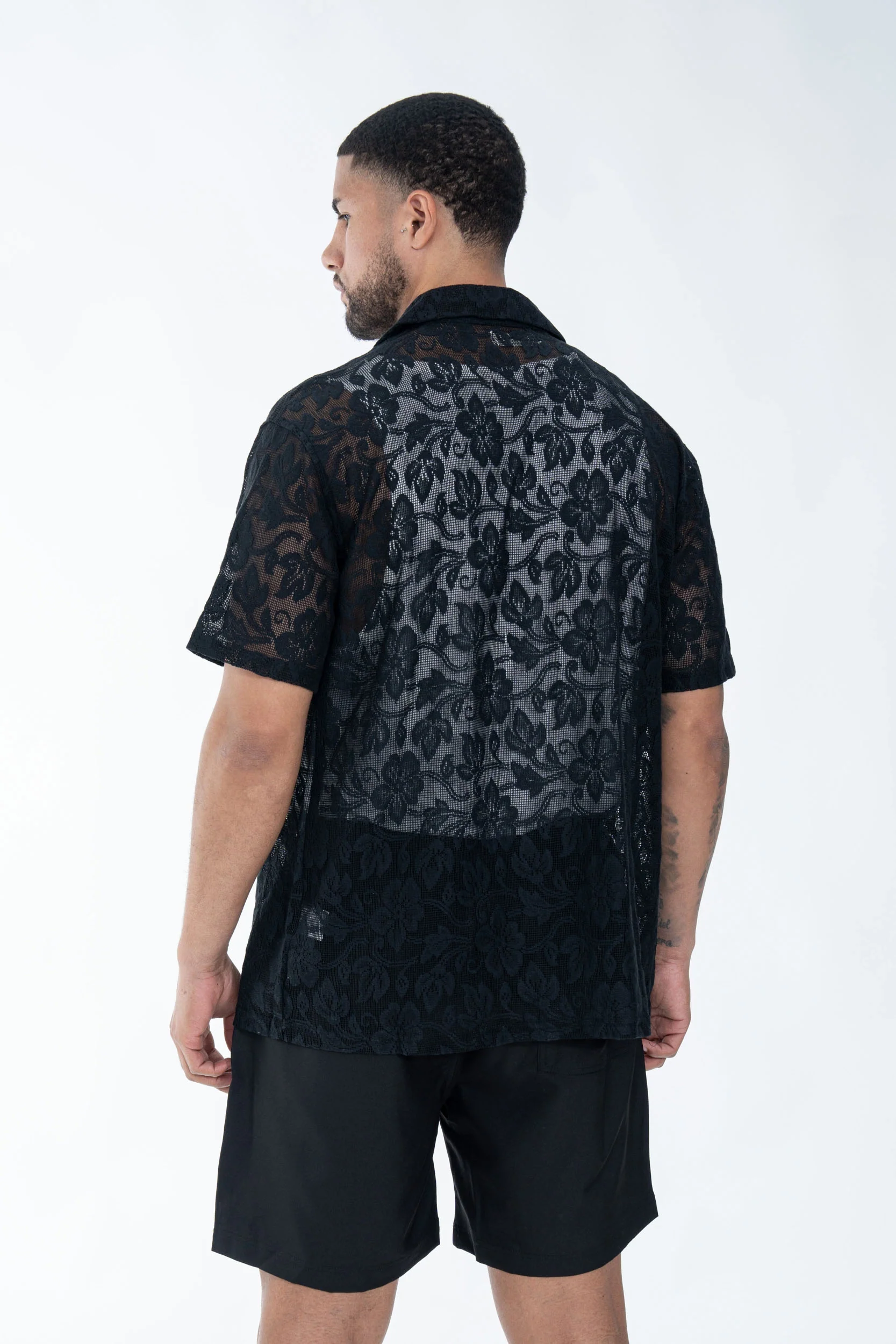 Chemise à manches courtes avec motif ton sur ton - Image 13