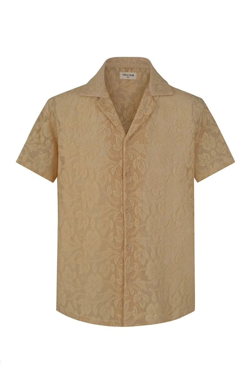 Chemise à manches courtes avec motif ton sur ton - Image 16