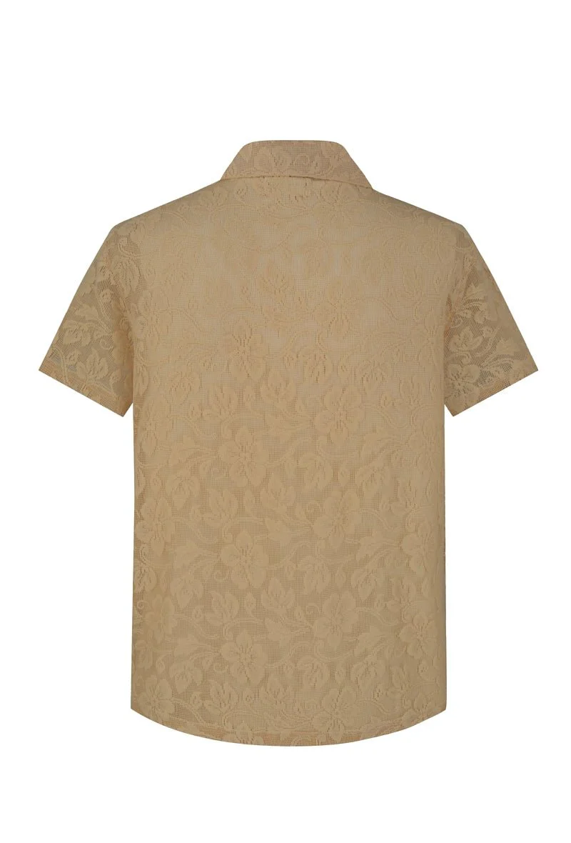 Chemise à manches courtes avec motif ton sur ton - Image 17