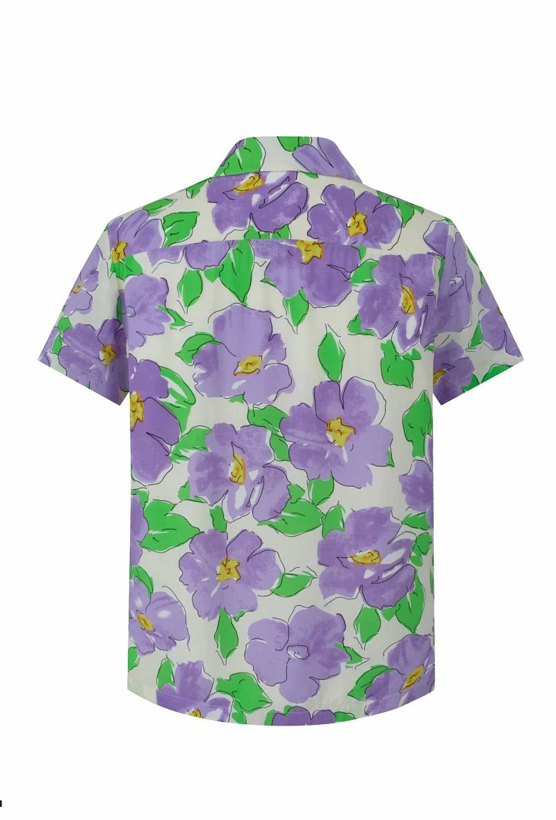 Chemise à manches courtes avec un motif floral - Image 5