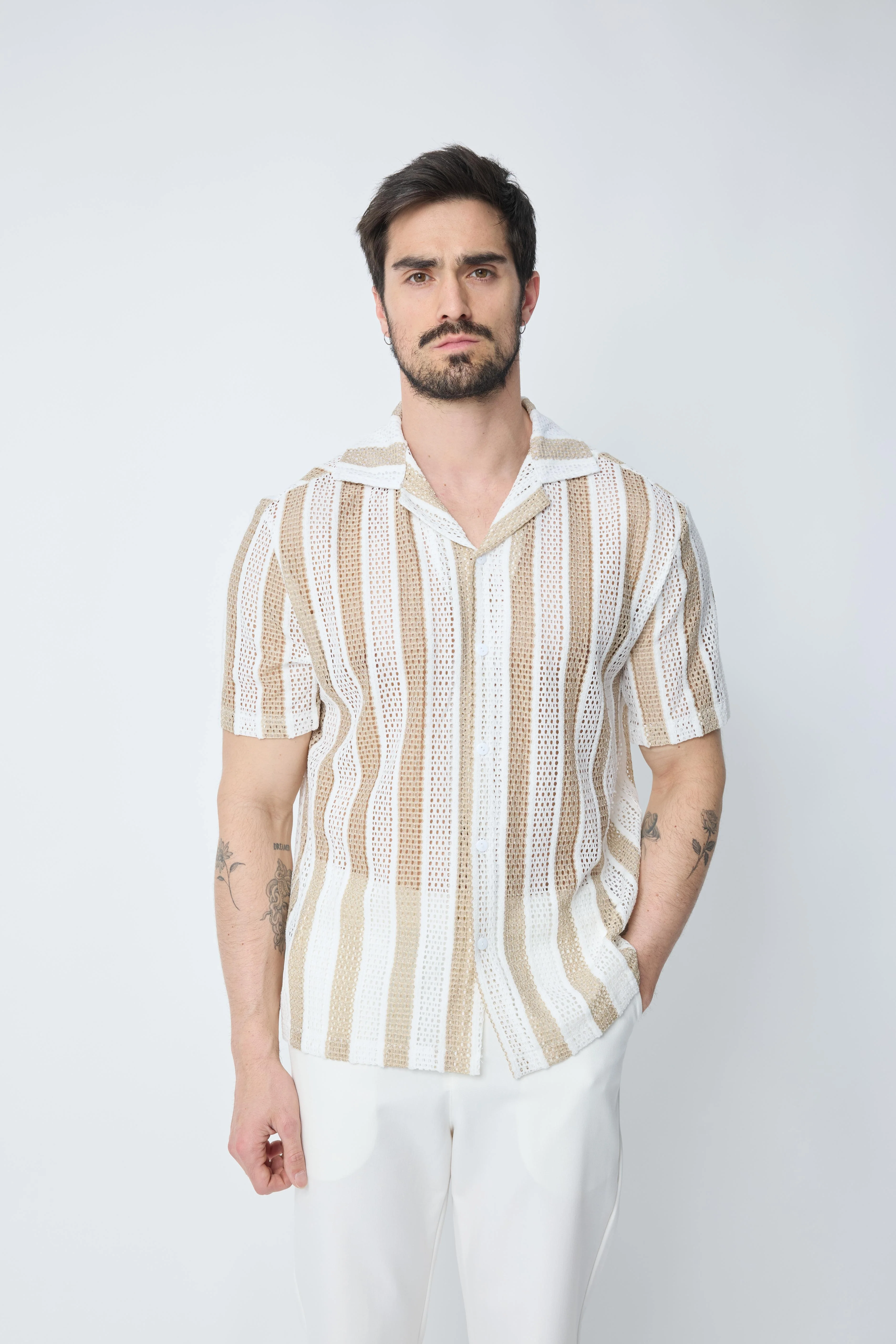 Chemise rayée col cubain - Image 5
