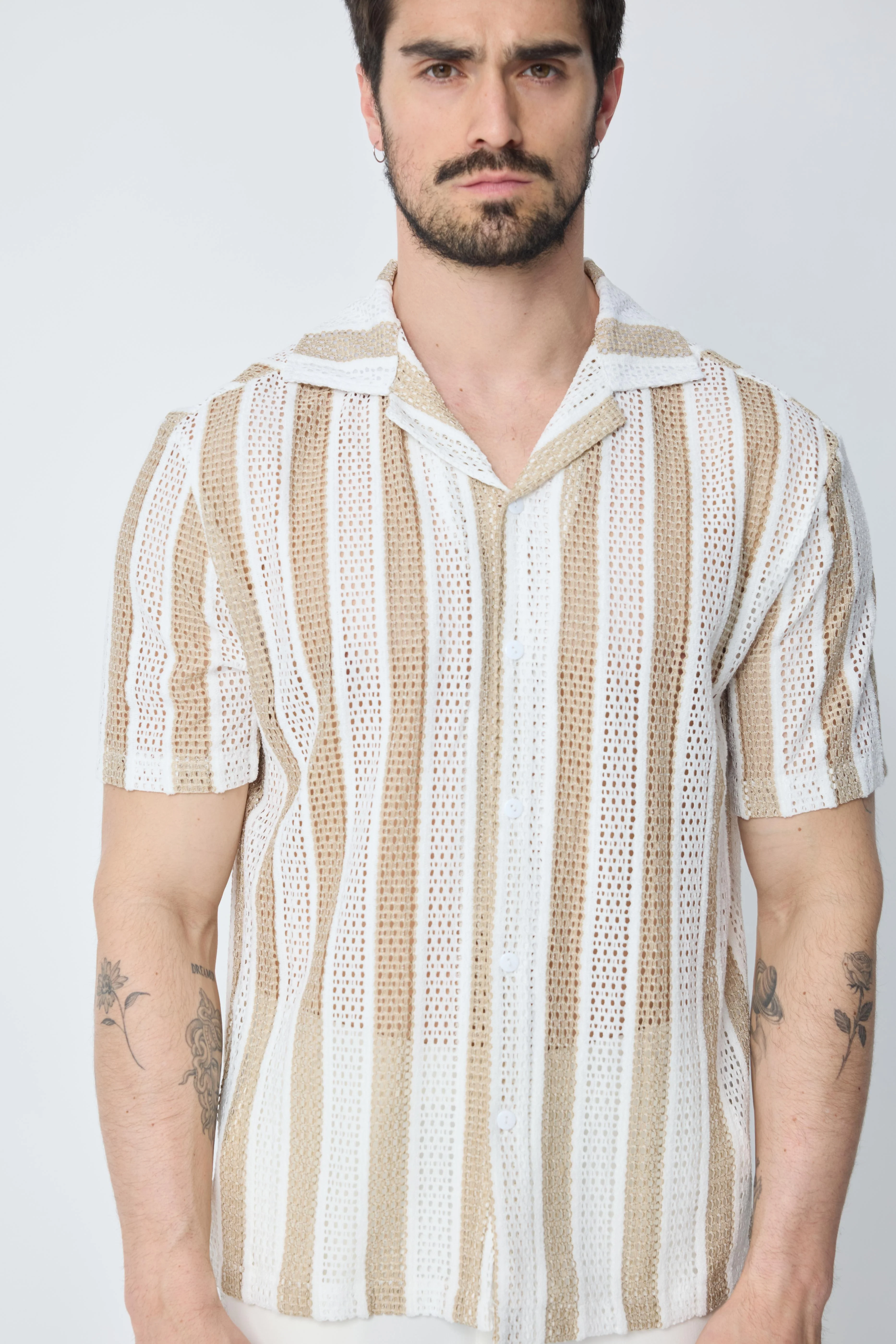 Chemise rayée col cubain - Image 9