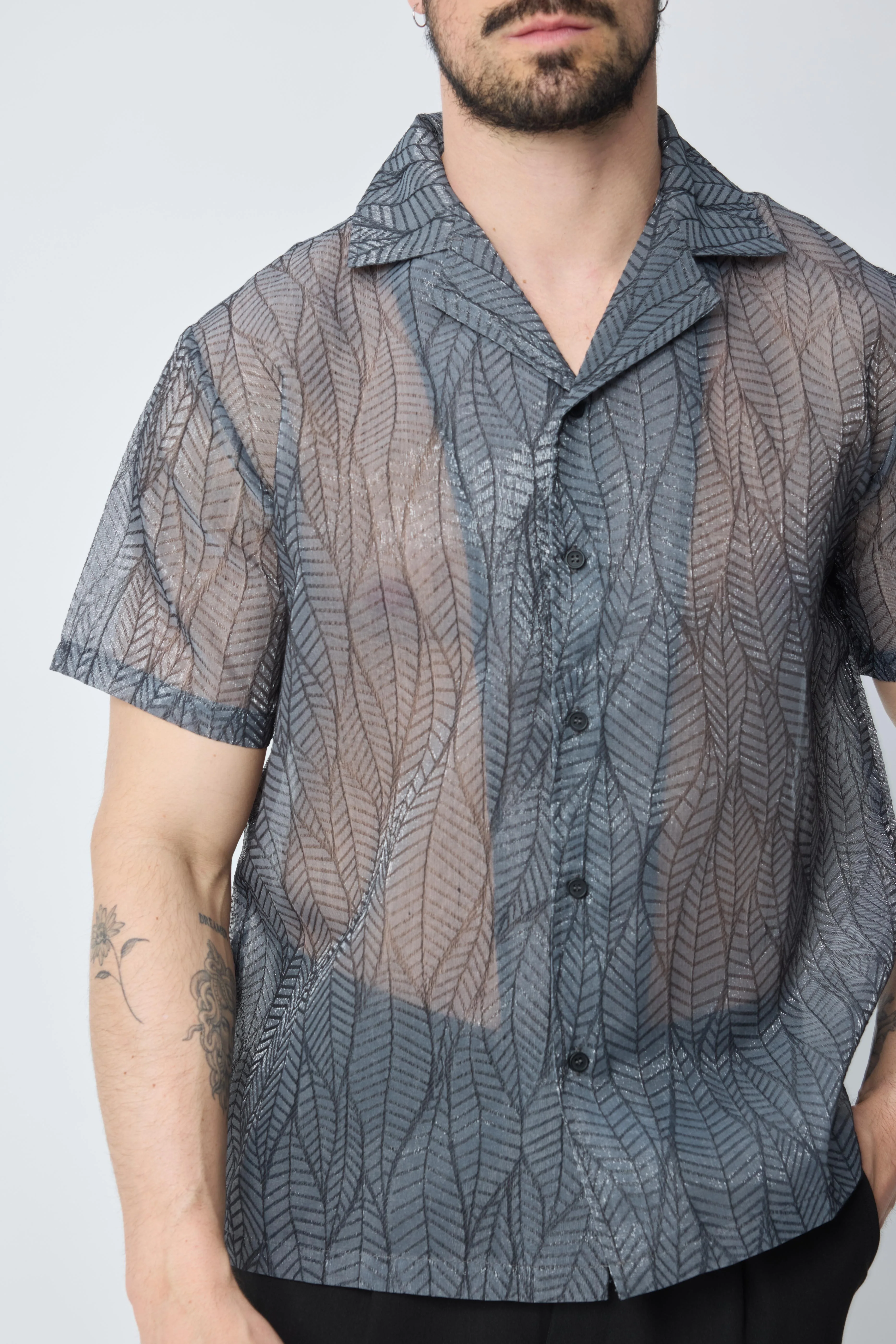 Chemise manches courtes transparente - Image 3