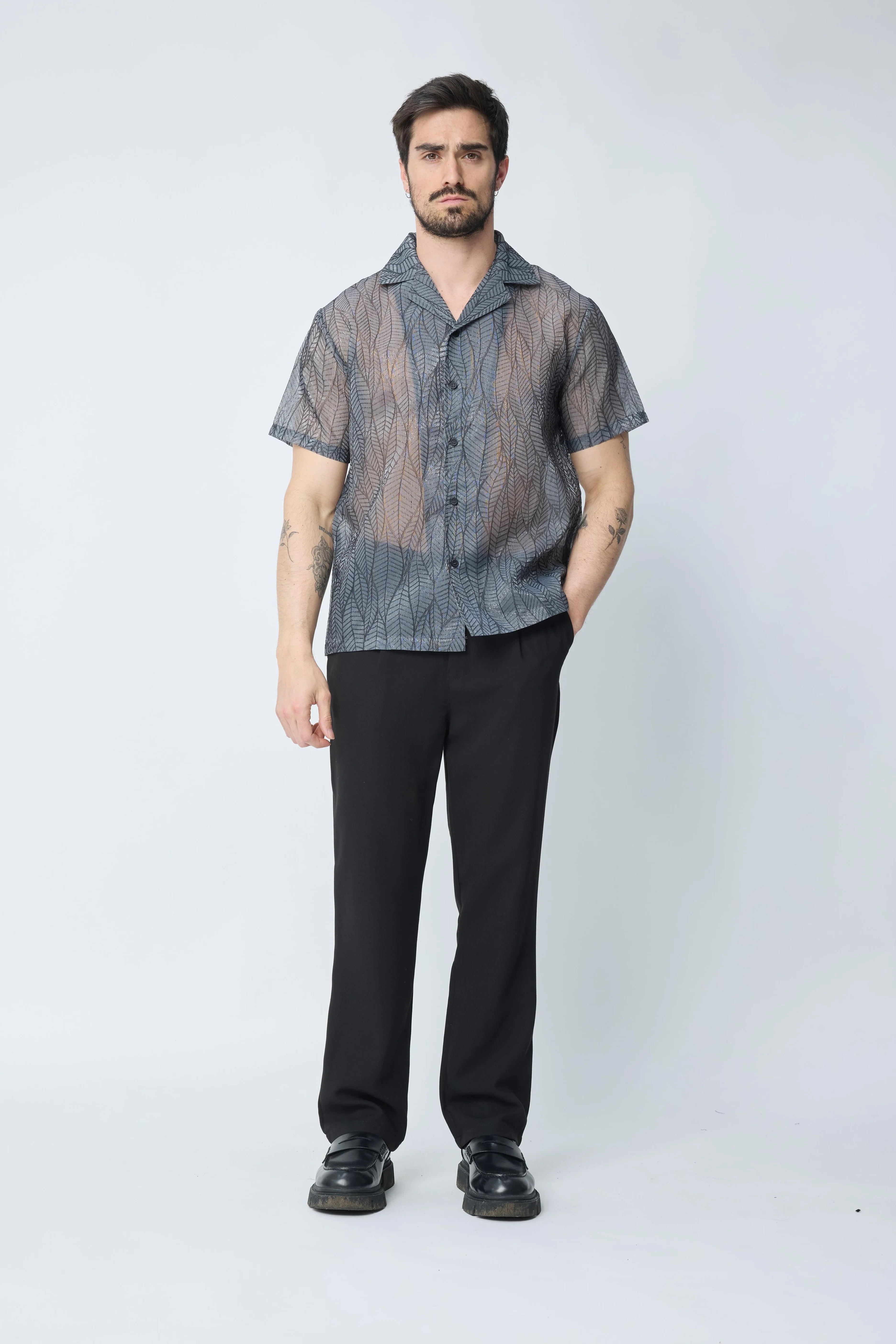 Chemise manches courtes transparente - Image 5
