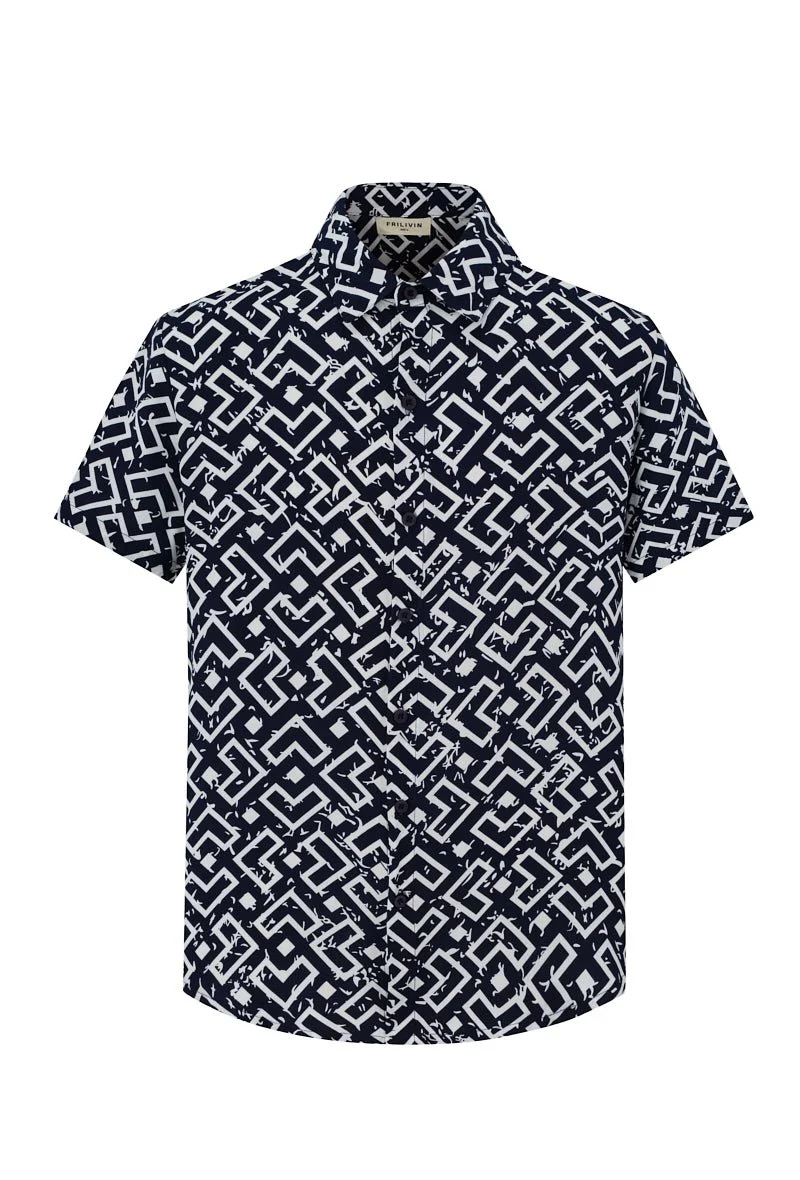 Chemise à motif géométrique