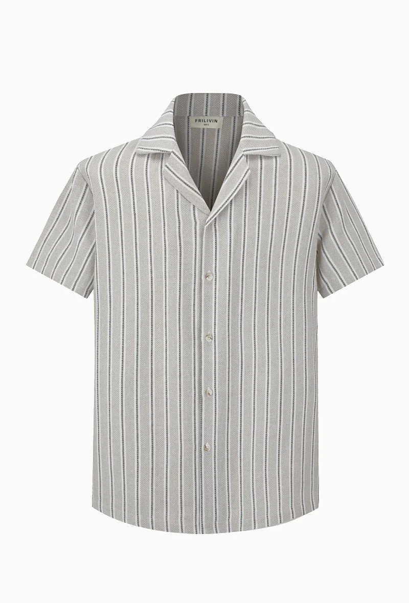 Chemise à rayures manches courtes texturée - Image 8