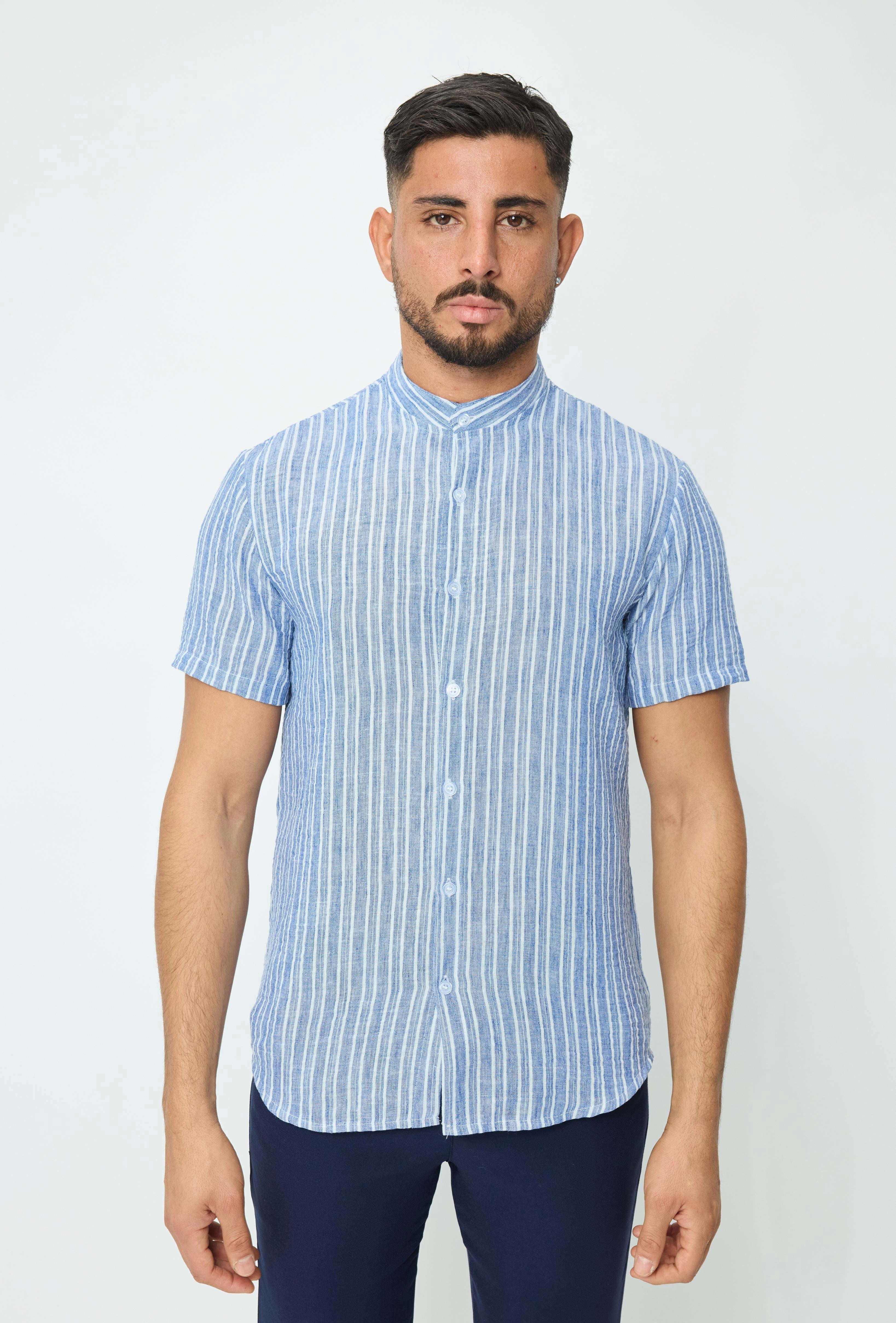 Chemise col mao rayée - Image 6