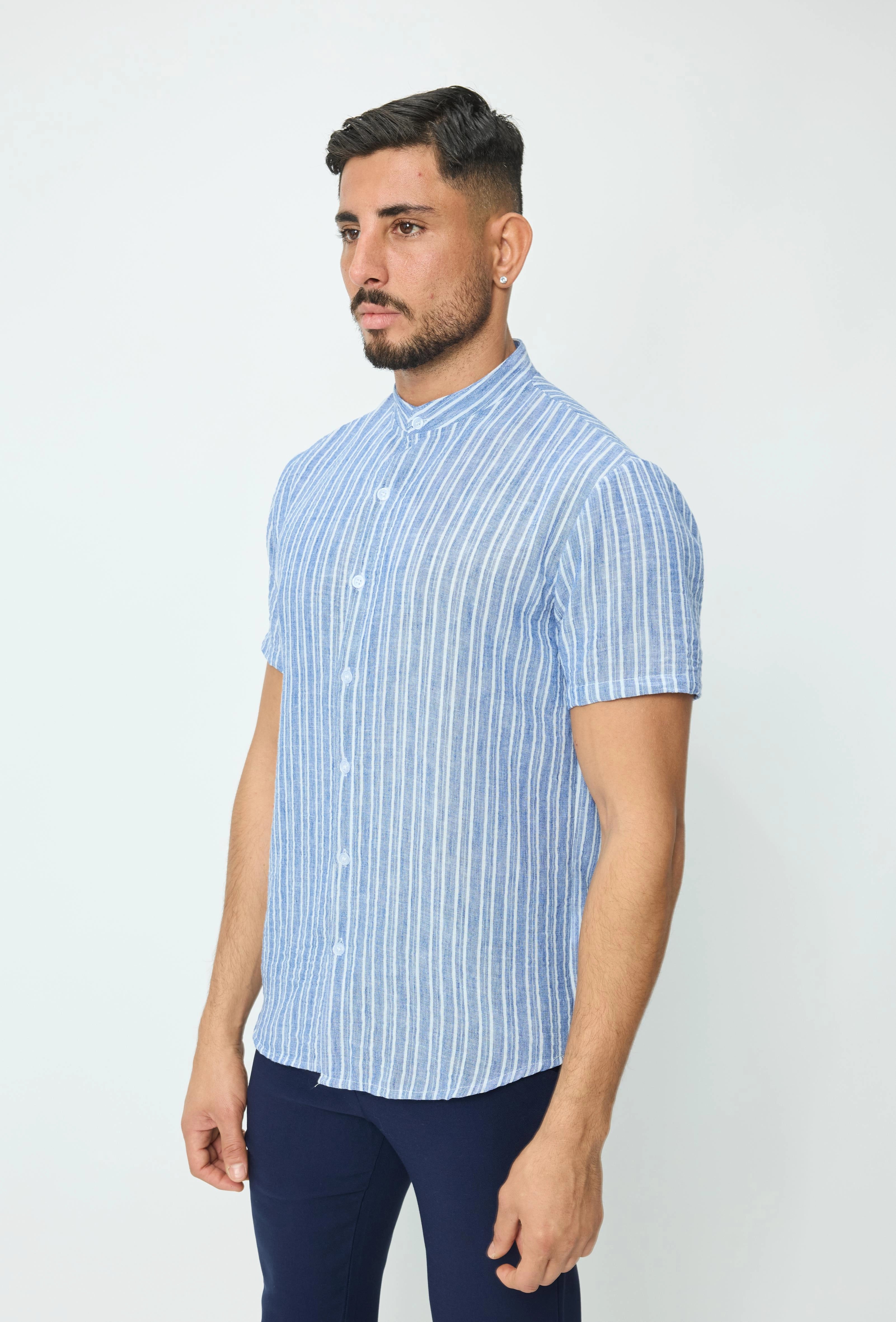 Chemise col mao rayée - Image 8