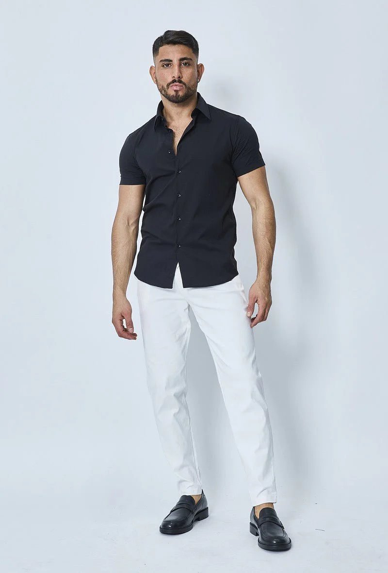 Chemise classique uni à manches courtes - Image 7