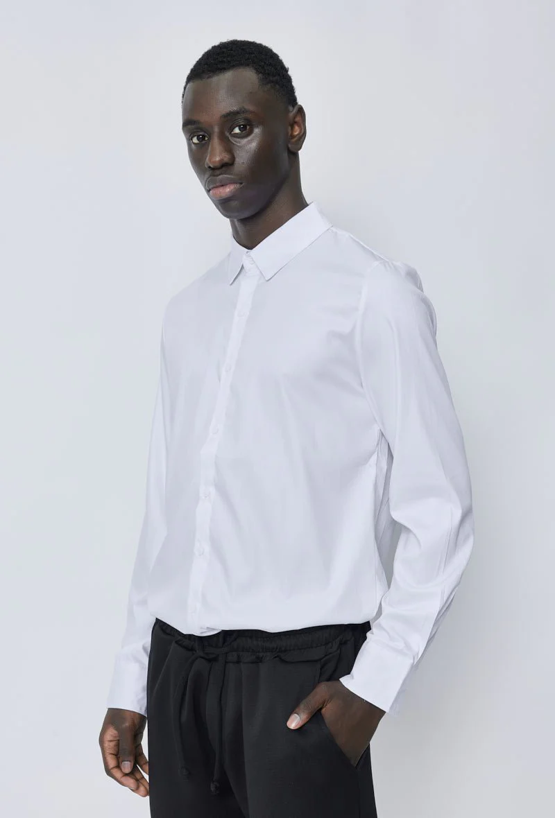 Chemise classique unie à manches longues - Image 6