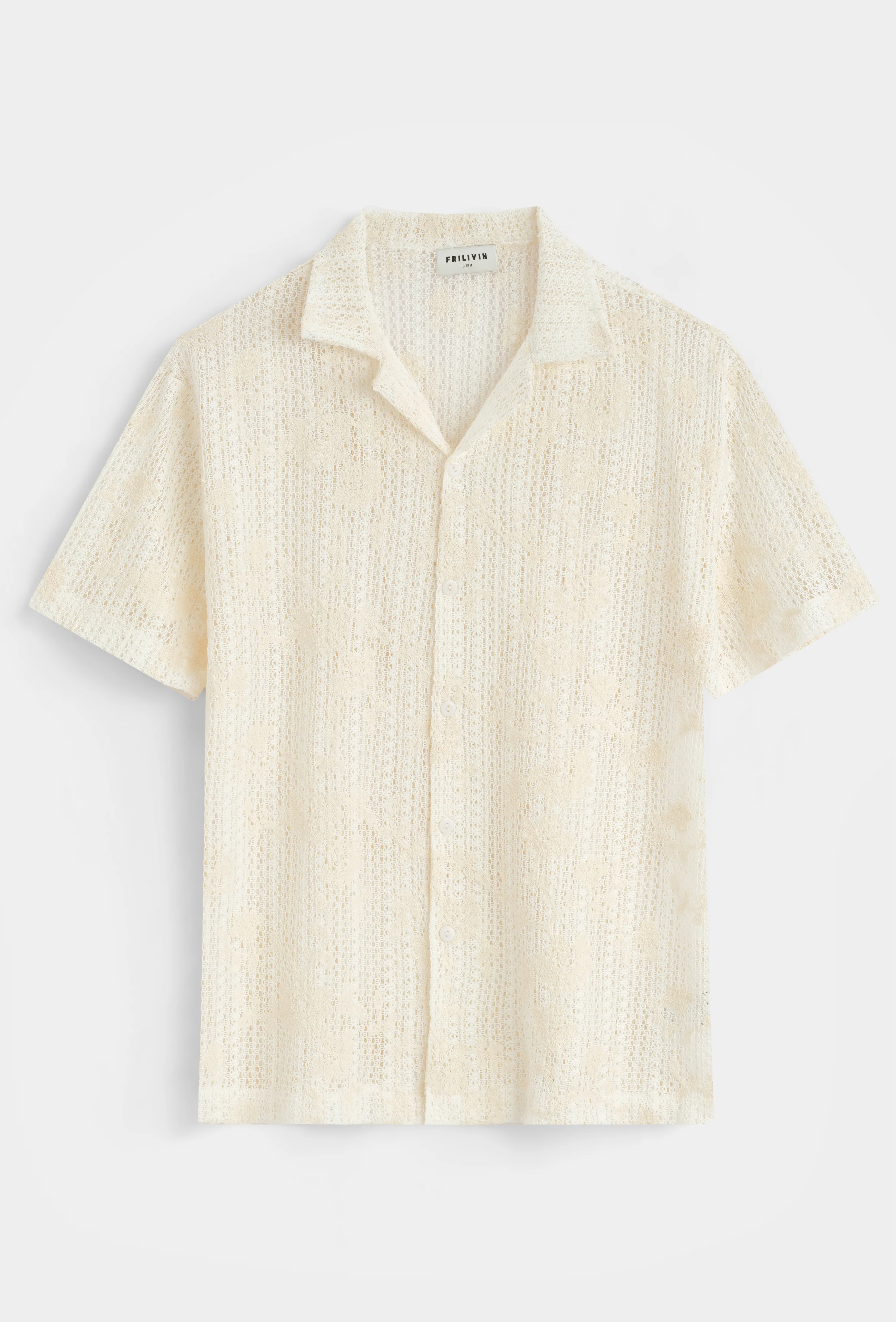 Chemise col cubain ajourée - Image 4