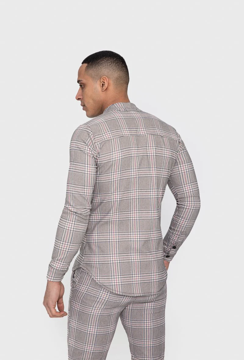 Chemise col mao à carreaux - Image 5