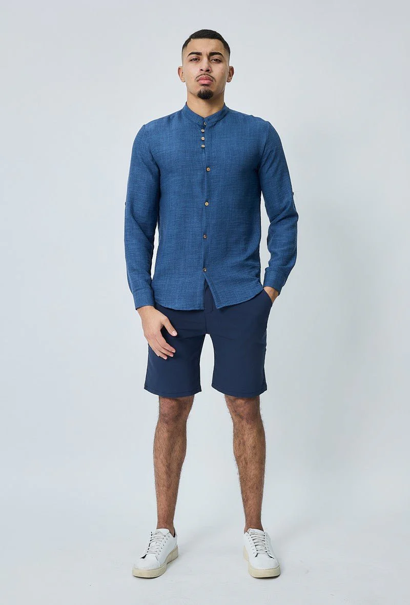 Chemise col mao effet lin - Image 15