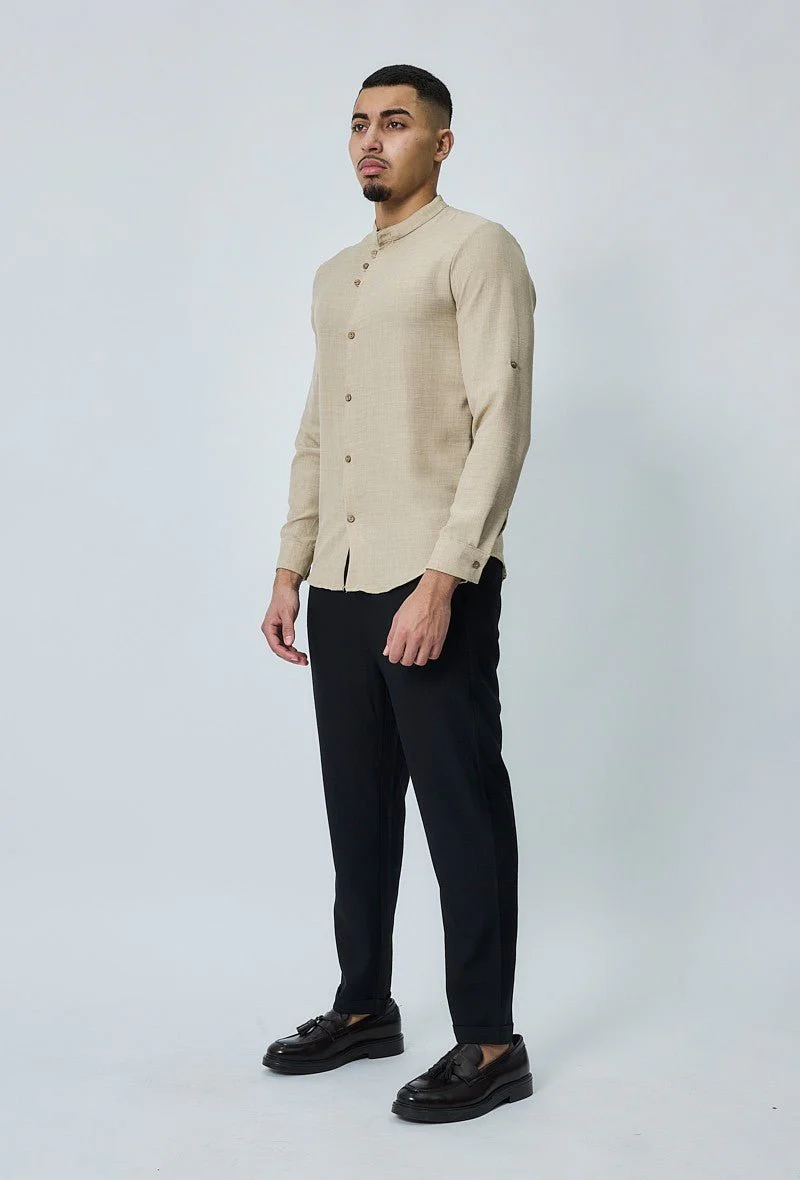 Chemise col mao effet lin - Image 9
