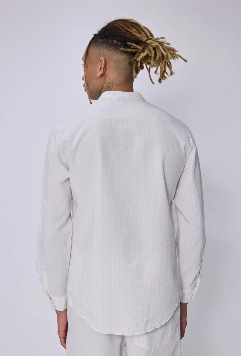 Chemise col mao seersucker - Image 3