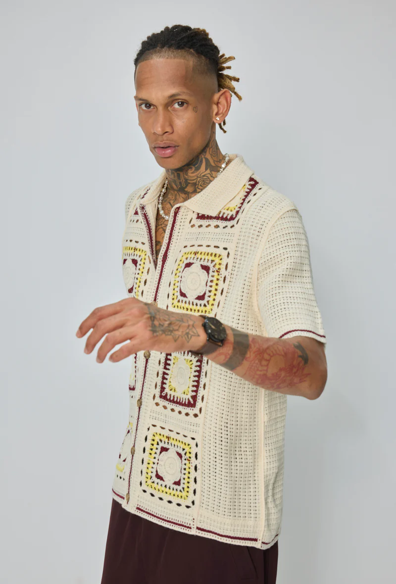 Chemise crochet col polo - Image 4