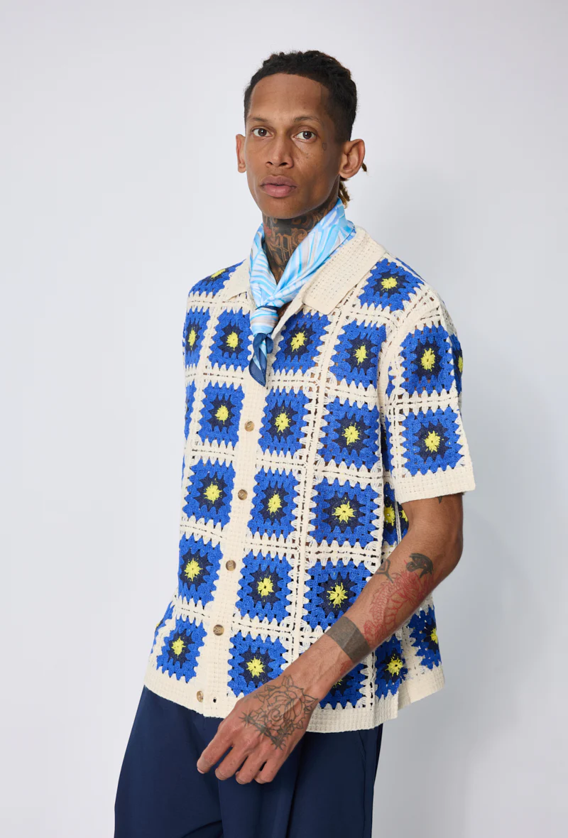 Chemise crochet col polo