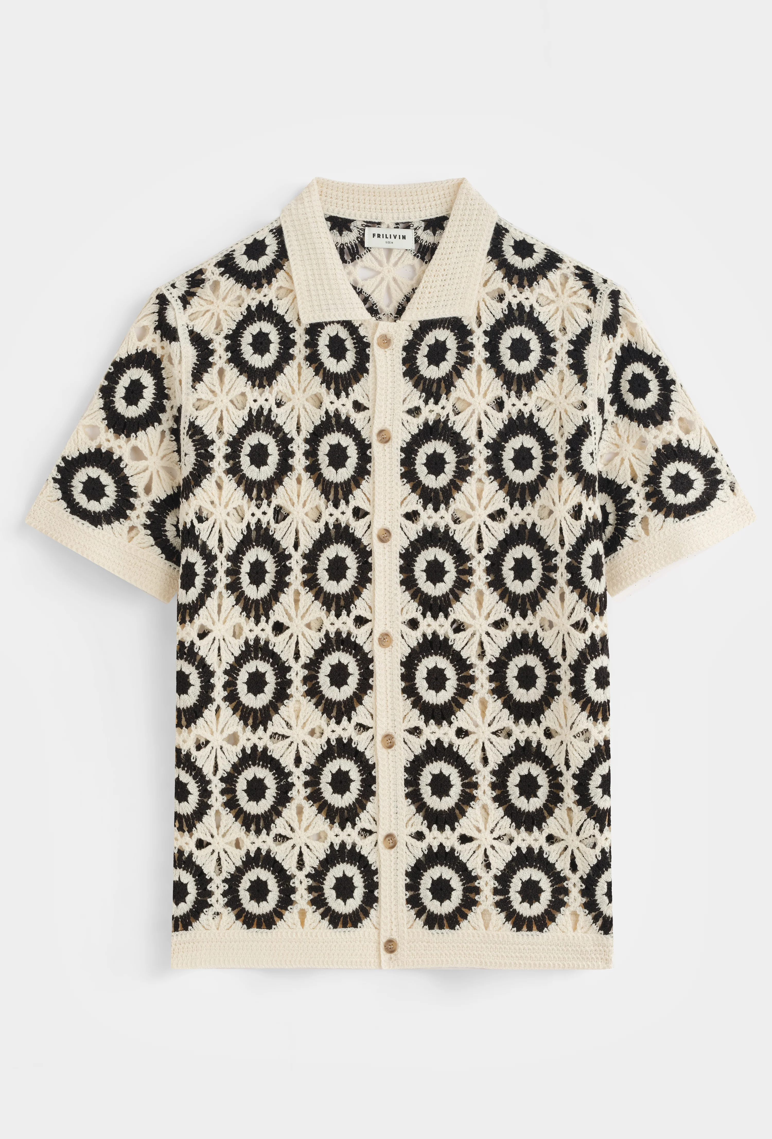 Chemise crochet motifs fleuris