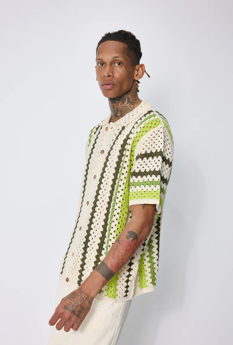 Chemise tricot rayures verticales