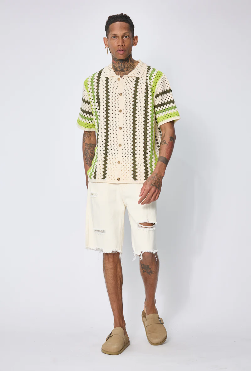 Chemise tricot rayures verticales - Image 3