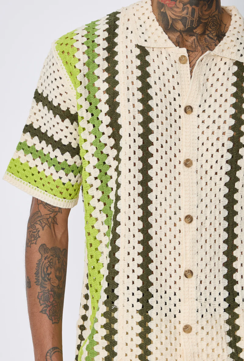 Chemise tricot rayures verticales - Image 4