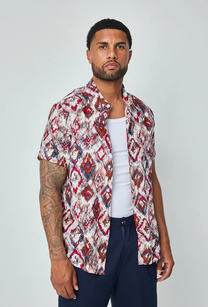 Chemise d'été à imprimé asbstrait
