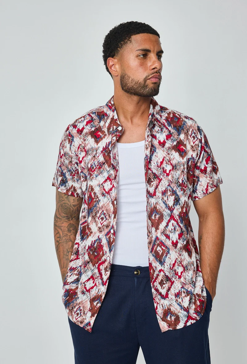 Chemise d'été à imprimé asbstrait - Image 4