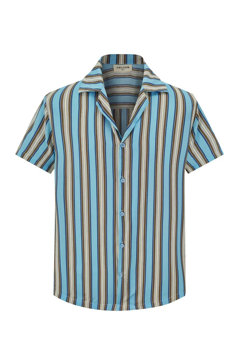 Chemise d'été rayée et colorée - Image 7