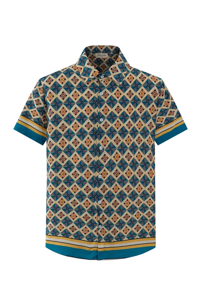 Chemise de loisir à imprimé mosaïque
