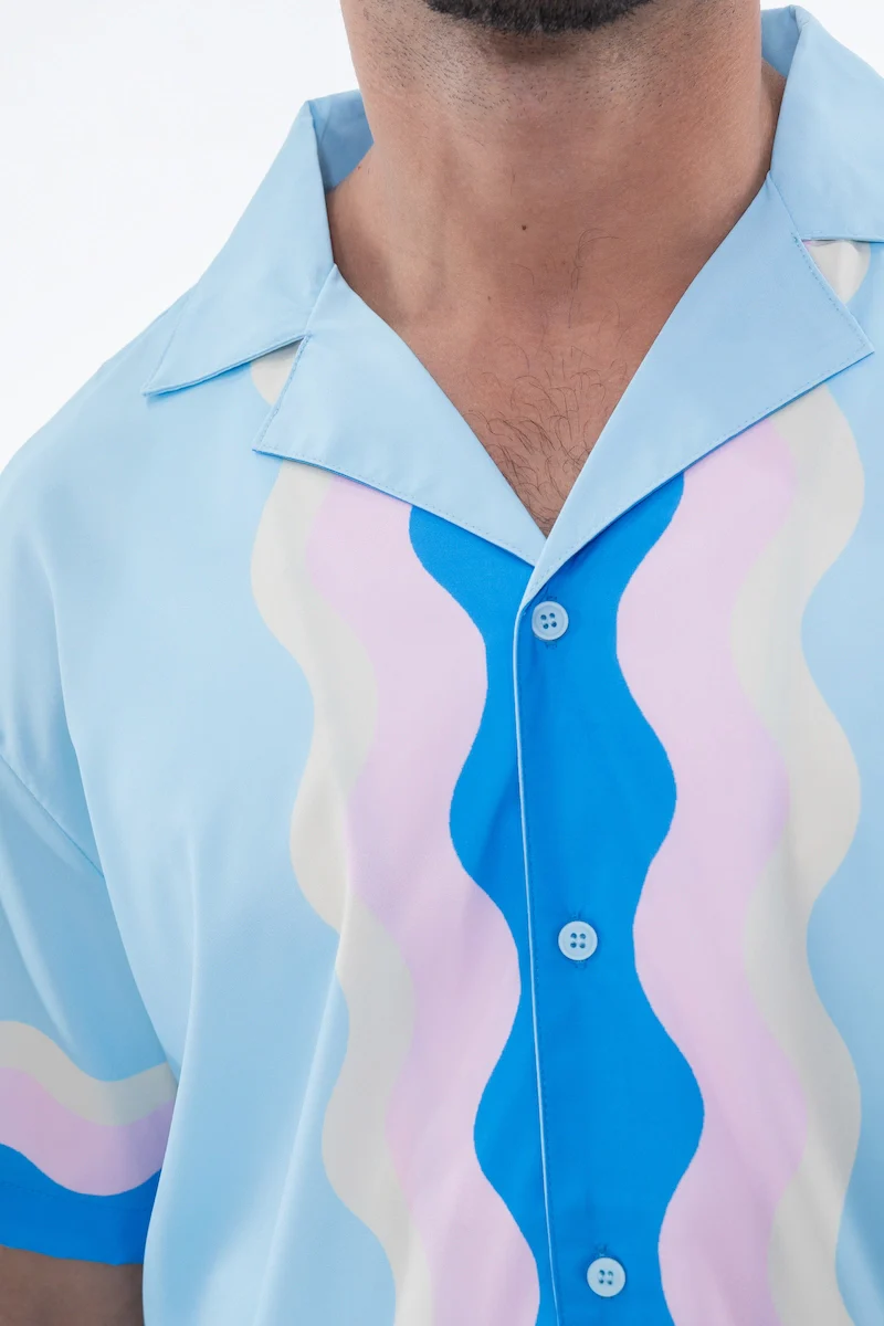 Chemise décontractée à motif ondulé - Image 2