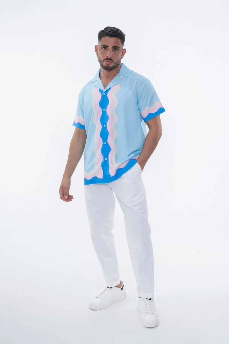 Chemise décontractée à motif ondulé - Image 3