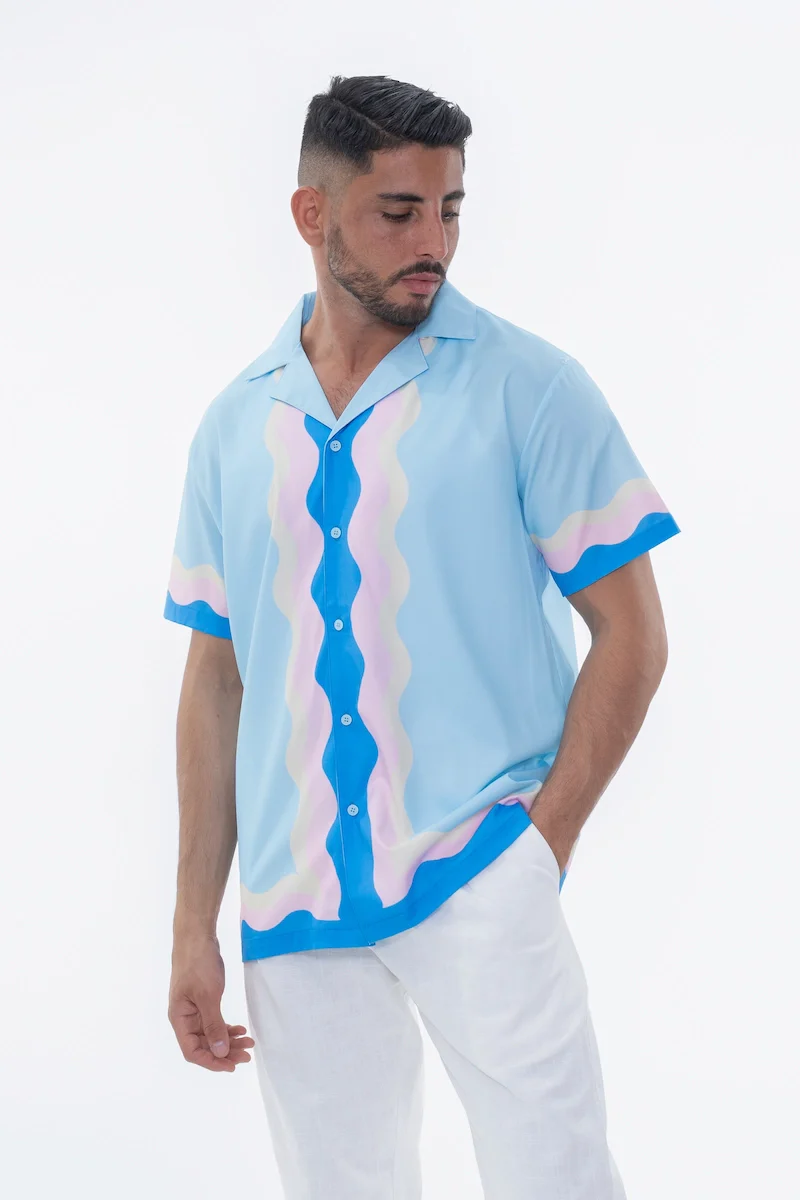 Chemise décontractée à motif ondulé - Image 4