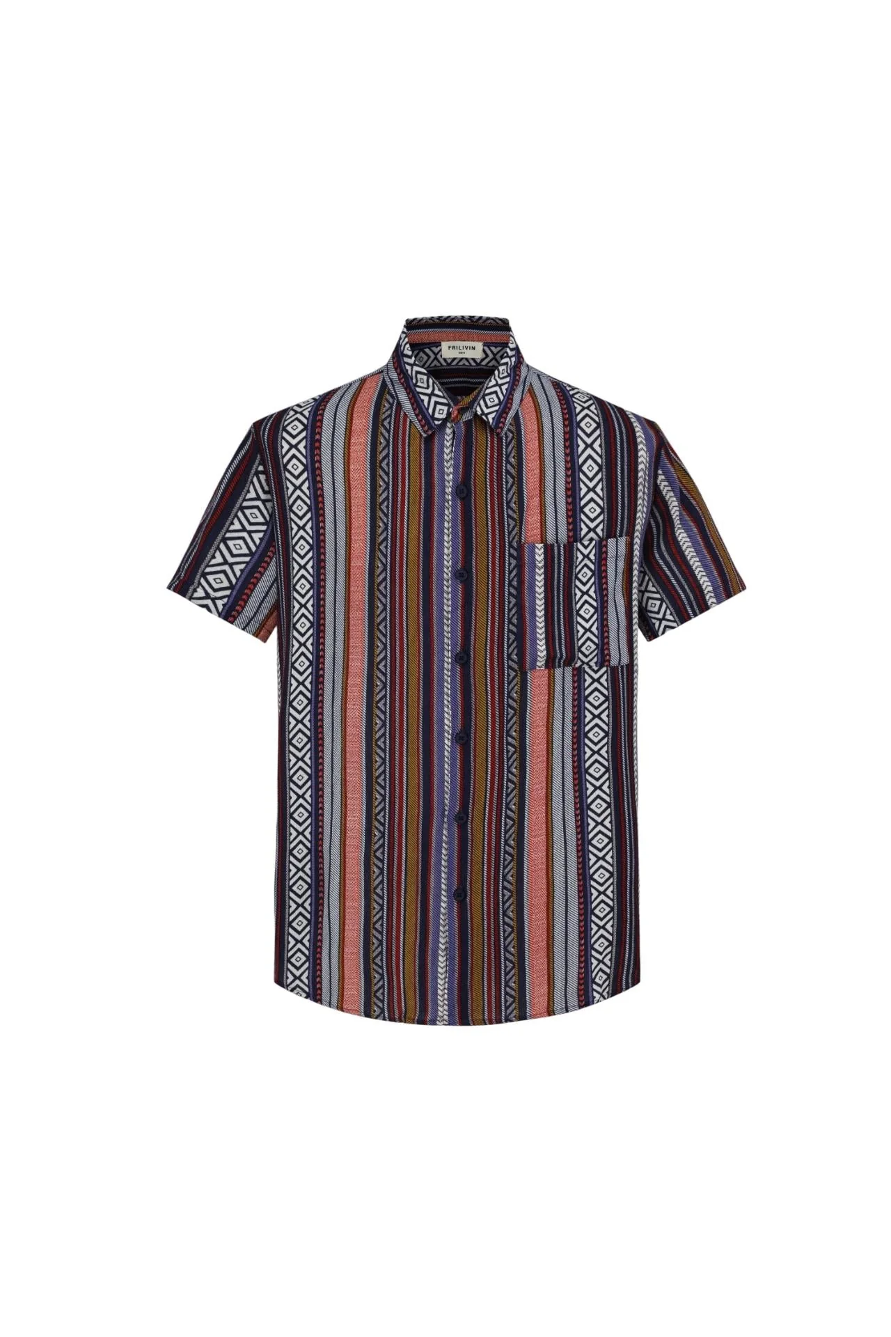 Chemise décontractée à rayure aztèque