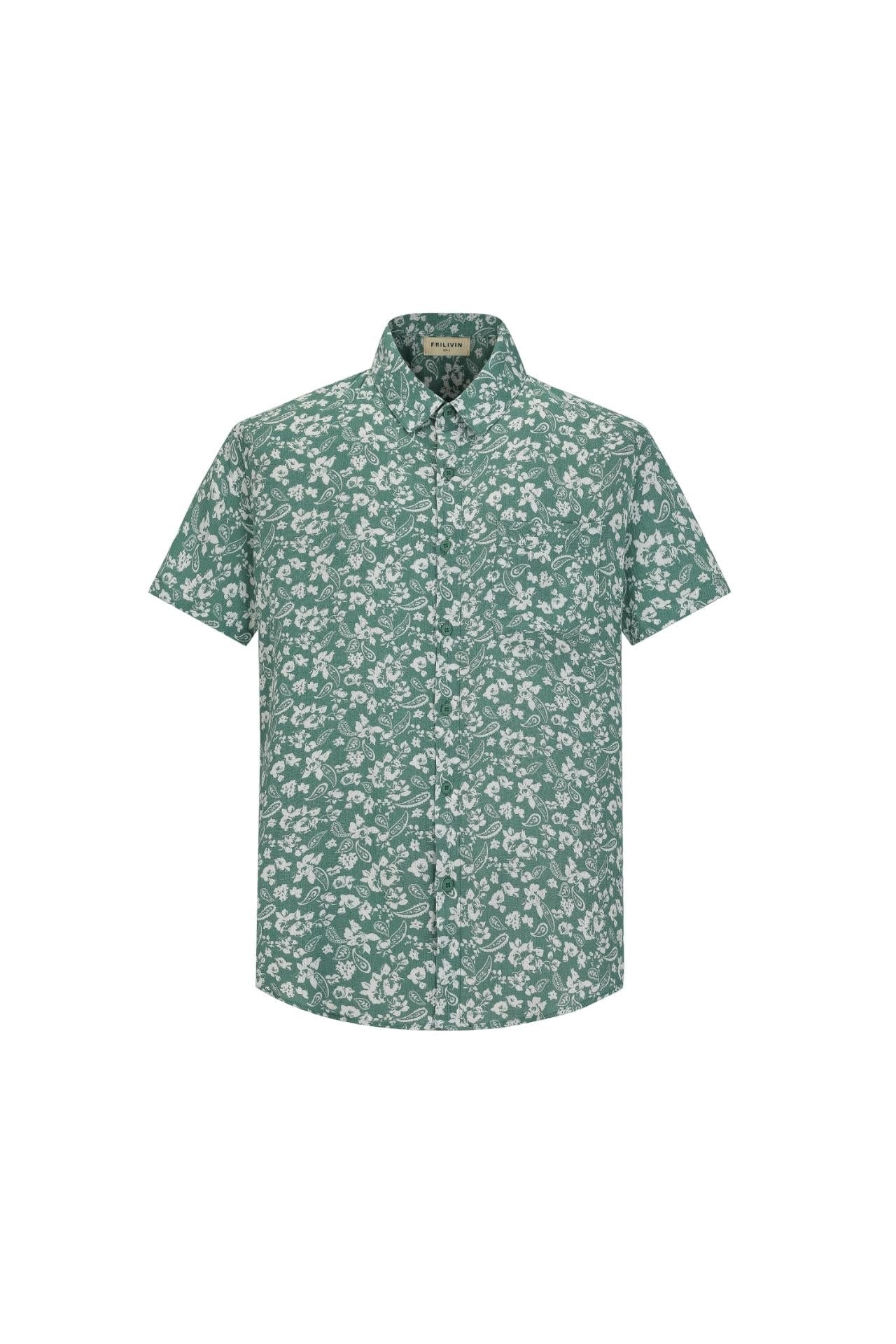 Chemise décontractée fleuri à poche