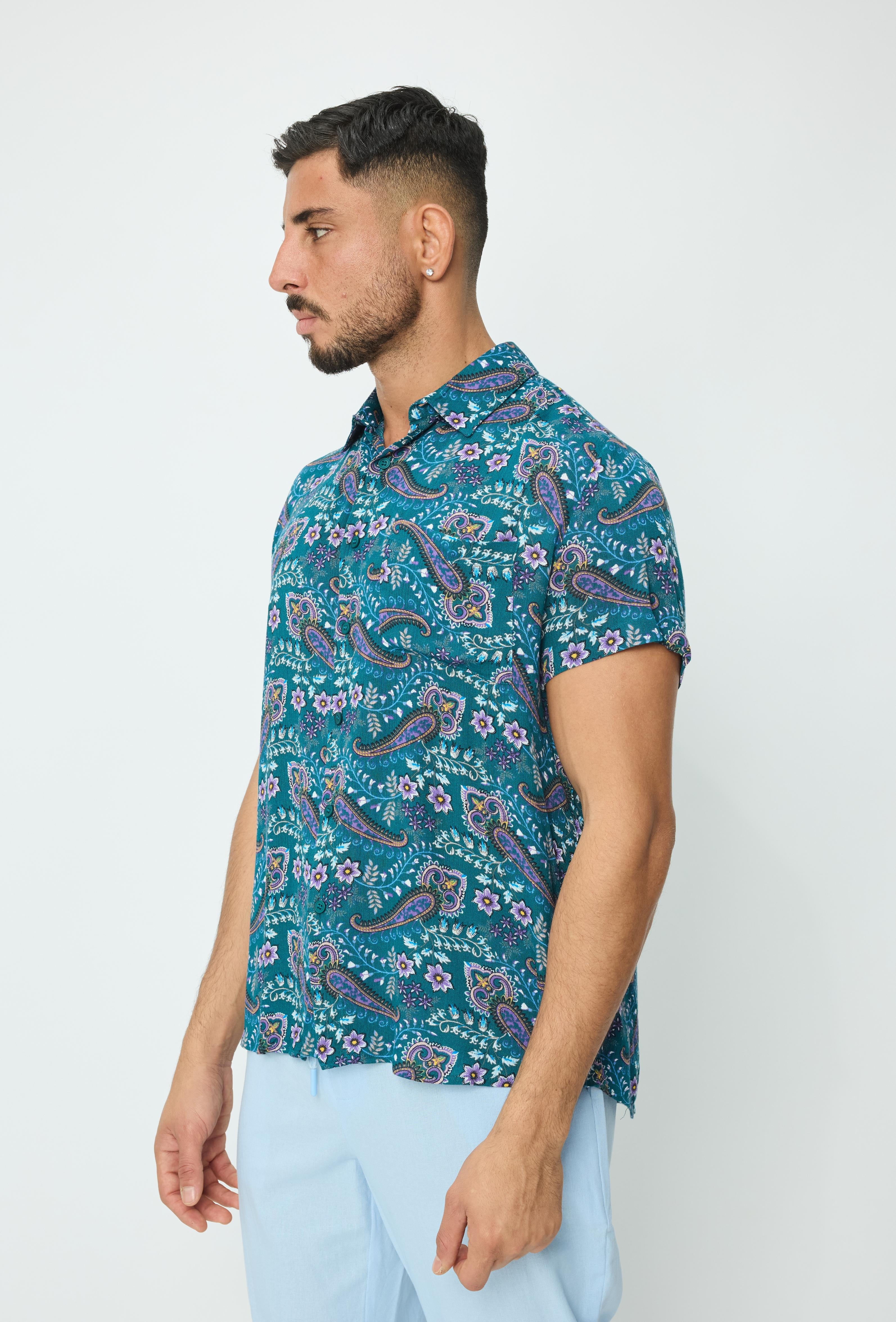 Chemise décontractée fleuri à poche - Image 2