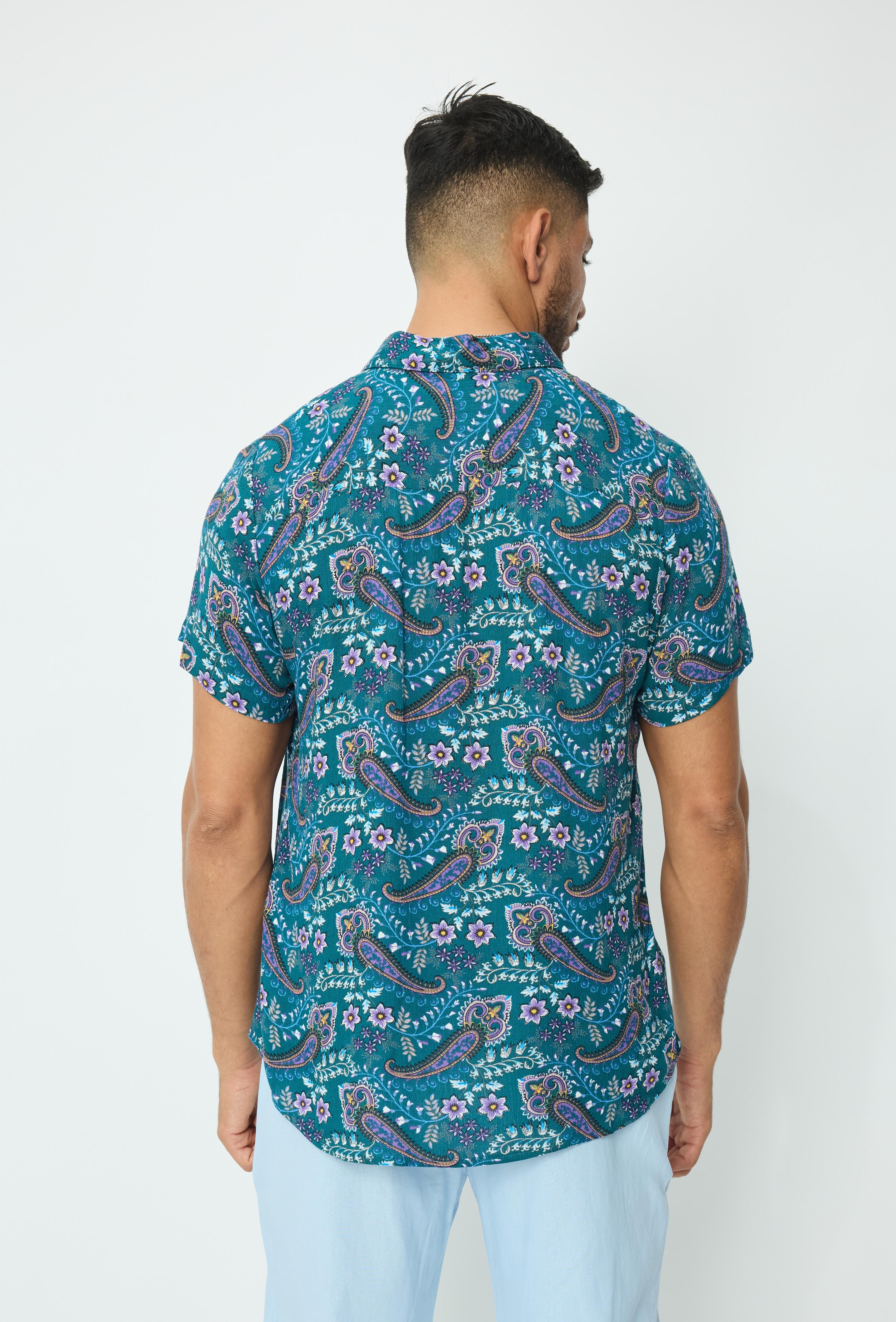 Chemise décontractée fleuri à poche - Image 3