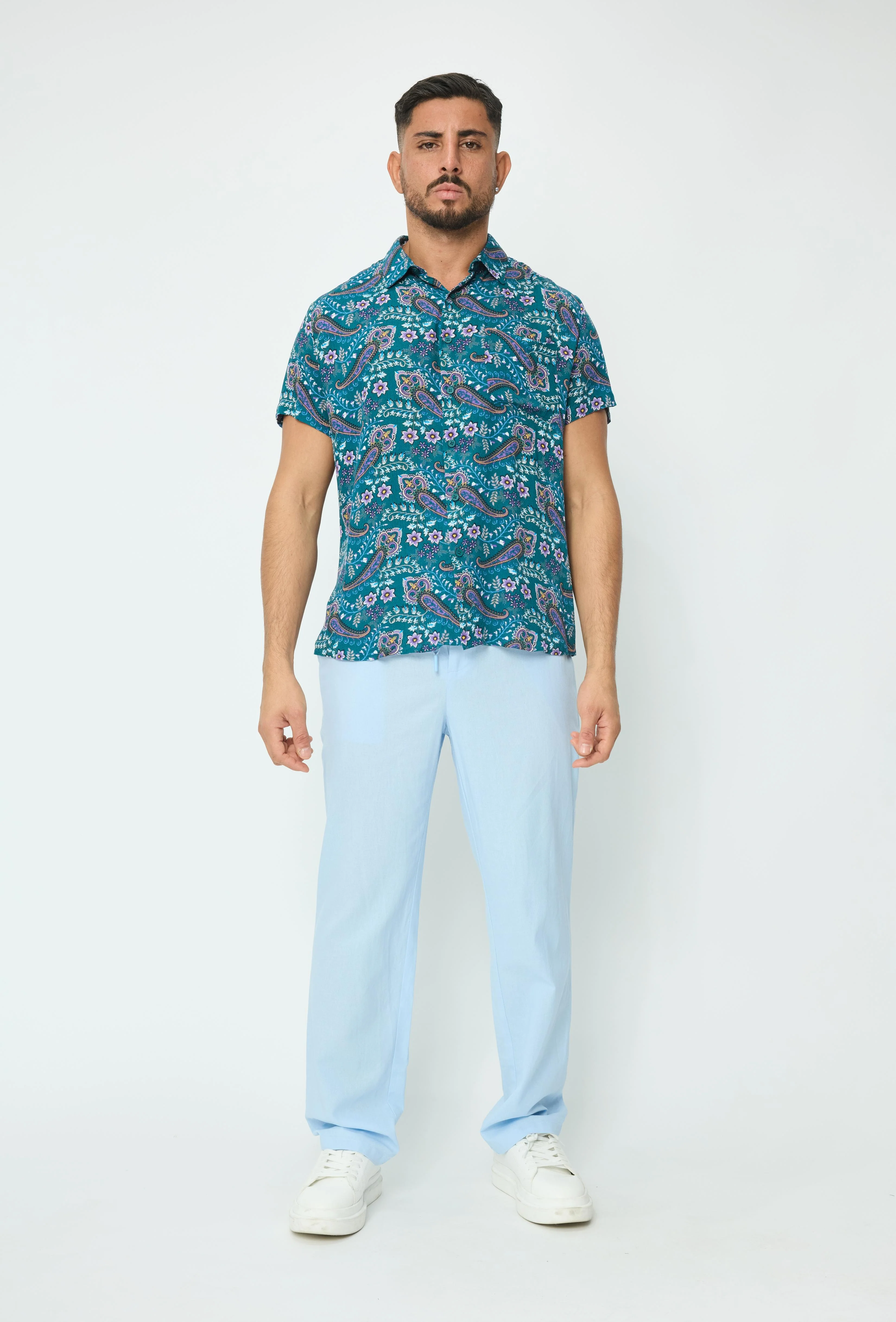 Chemise décontractée fleuri à poche - Image 4