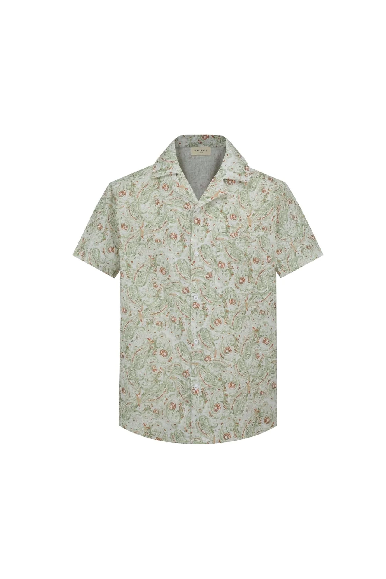 Chemise décontractée lin à imprimé cachemire