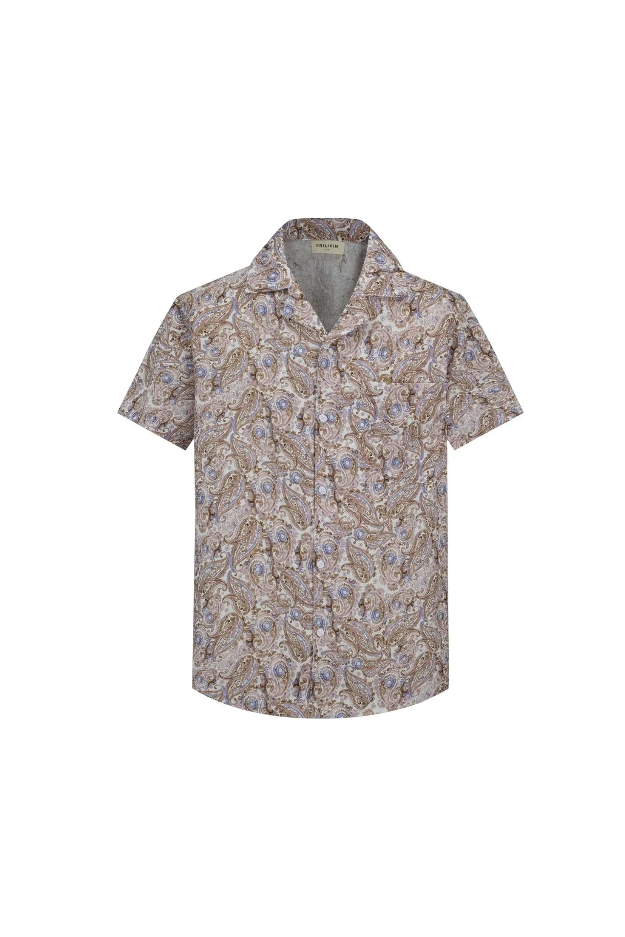 Chemise décontractée lin à imprimé cachemire - Image 3